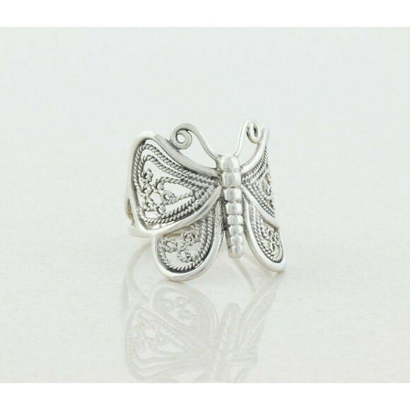 Sterling Silver Butterfly Band Ring Size 9 1/2 - Picture 4 of 7